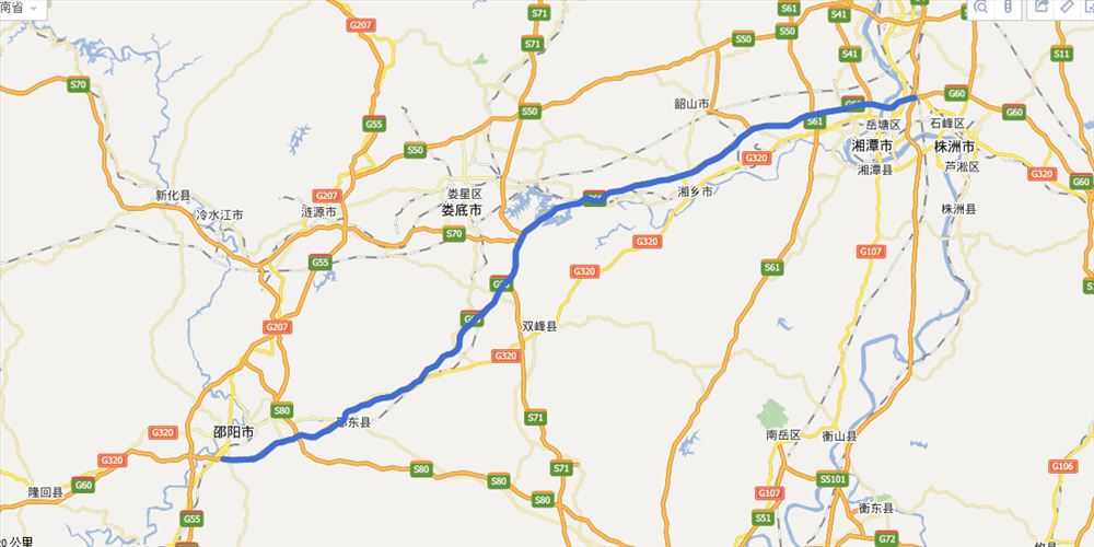 > 正文  高速公路名称:潭邵高速    高速公路编号: 潭邵高速全程路线