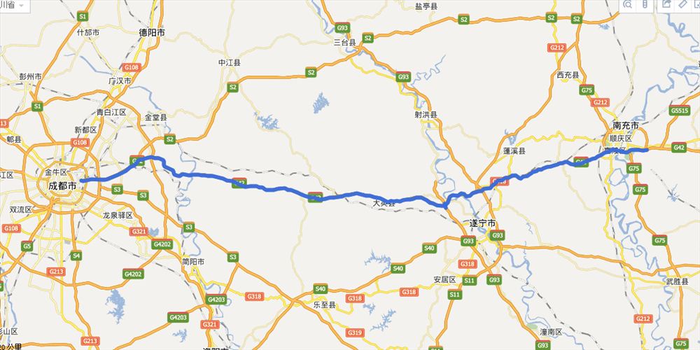 成南高速全程最新路线图(地图 实时路况查询)