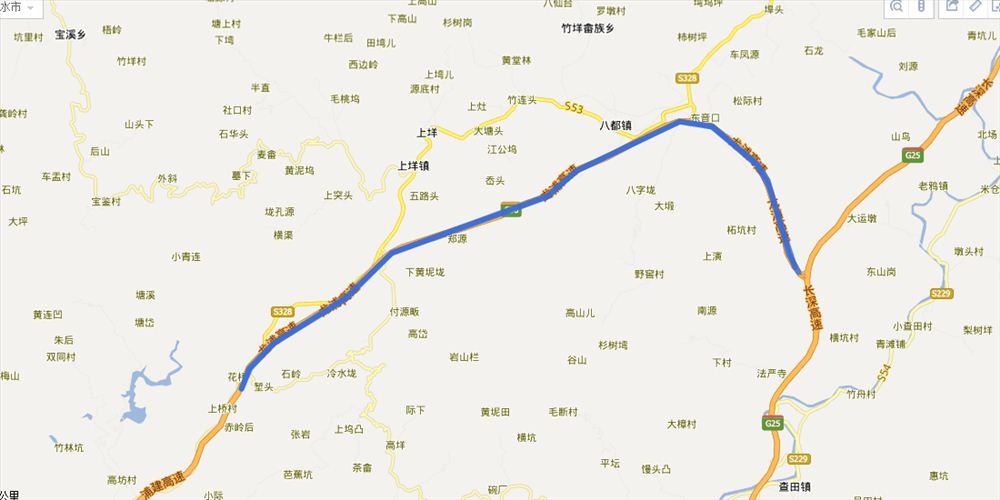 龙浦高速全程路线图及实时路况最新地图