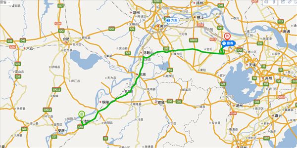="池州到常州路线图"