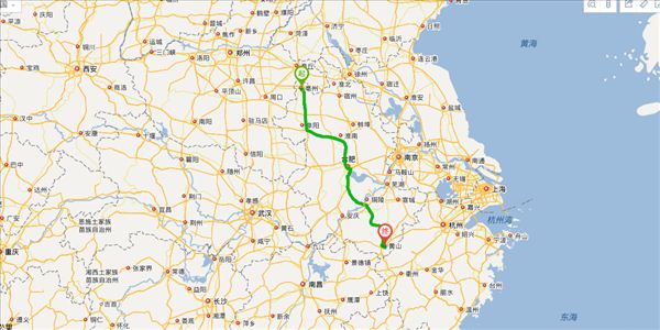 ="亳州到黄山路线图"