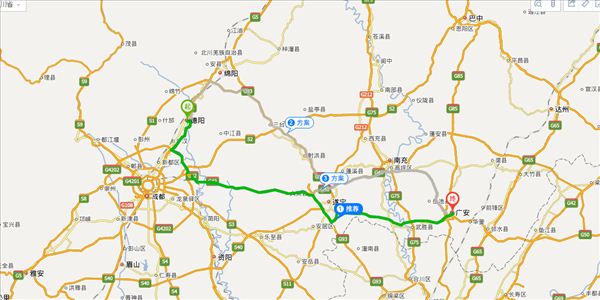 德阳到广安开车路线图