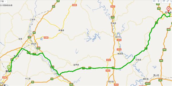德阳到巴中开车路线图
