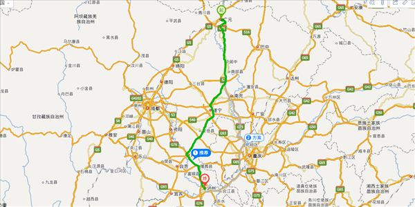 广元到泸州开车路线图