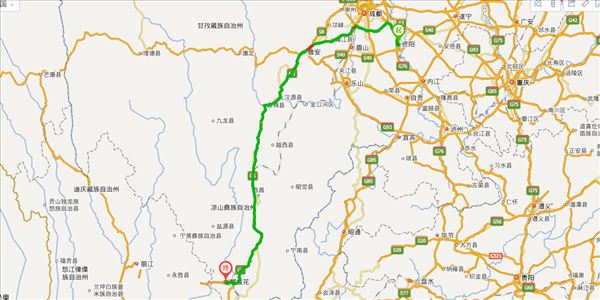 资阳到攀枝花开车路线图
