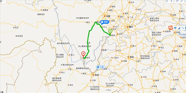 宜宾到攀枝花开车路线图