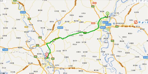 南充到遂宁开车路线图