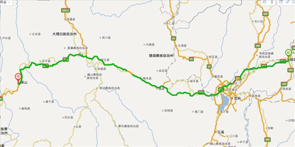 曲靖到保山开车路线图