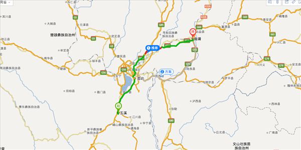 玉溪到曲靖开车路线图