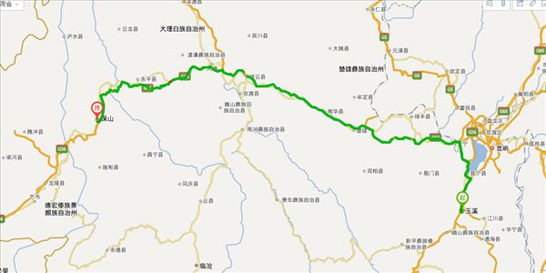 玉溪到保山开车路线图