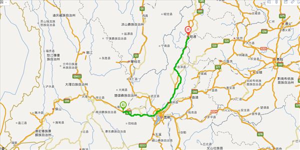 楚雄到昭通开车路线图