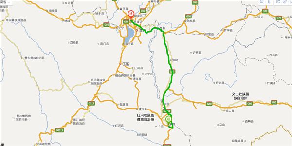 红河到昆明开车路线图