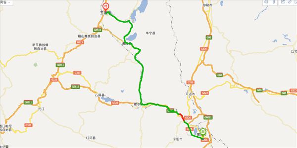 红河到玉溪开车路线图