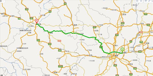 渭南到兰州开车路线图