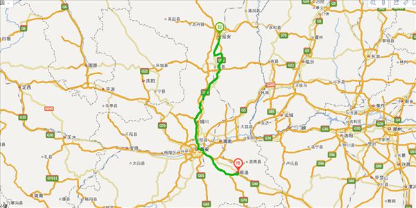 延安市到商洛开车路线图