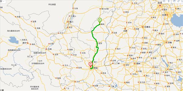 榆林到咸阳开车路线图