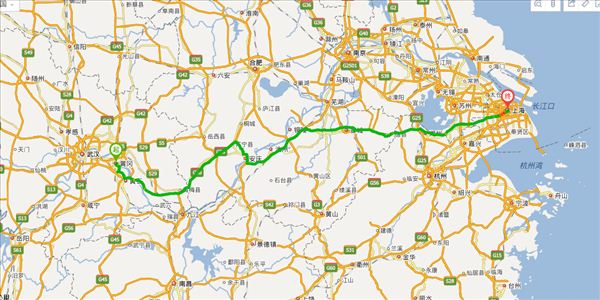 黄冈到上海开车路线图