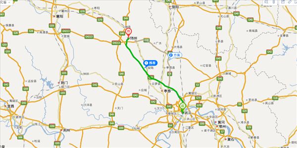 武汉到随州开车路线图