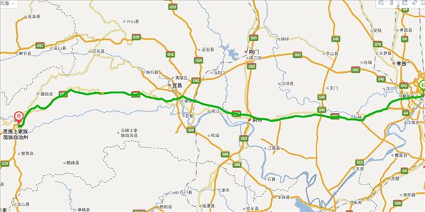 武汉到恩施开车路线图