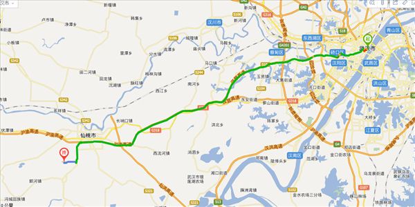 武汉到仙桃开车路线图