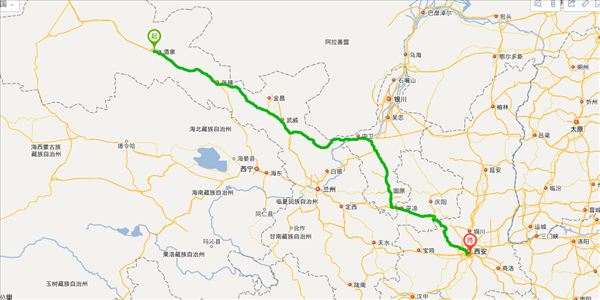 嘉峪关到西安开车路线图