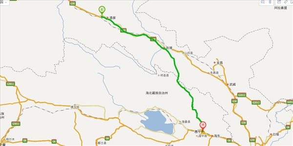 嘉峪关到西宁开车路线图