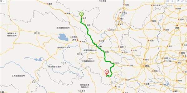 金昌到陇南开车路线图