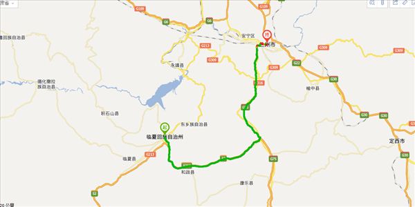 临夏到兰州开车路线图