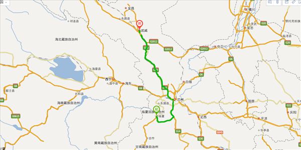 临夏到武威开车路线图