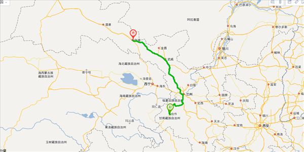 甘南到张掖开车路线图