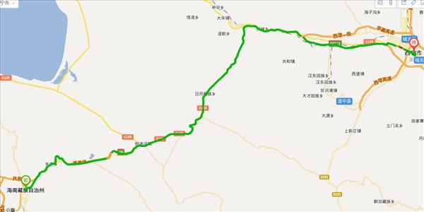 海南藏族自治州到西宁开车路线图