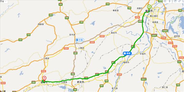 南昌到宜春开车路线图