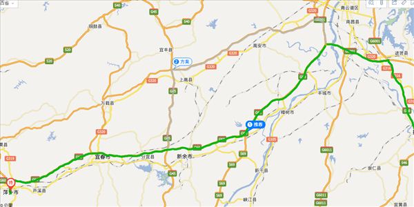 抚州到萍乡开车路线图