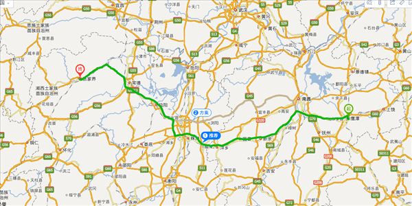鹰潭到张家界开车路线图