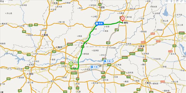 郑州到濮阳开车路线图