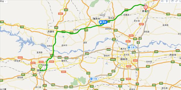 洛阳到新乡开车路线图