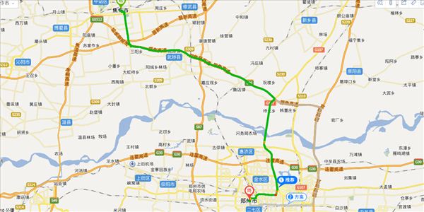焦作到郑州开车路线图