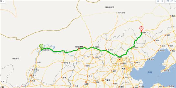 巴彦淖尔到赤峰市开车路线图