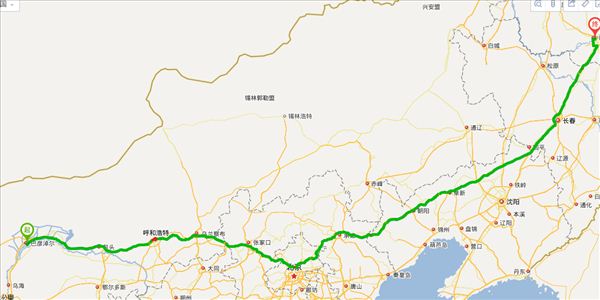 巴彦淖尔到哈尔滨开车路线图