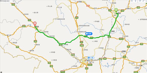 柳州到百色开车路线图