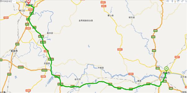 梧州到柳州开车路线图