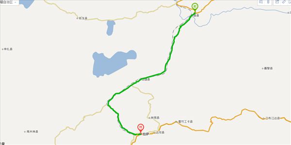 那曲地区到拉萨开车路线图